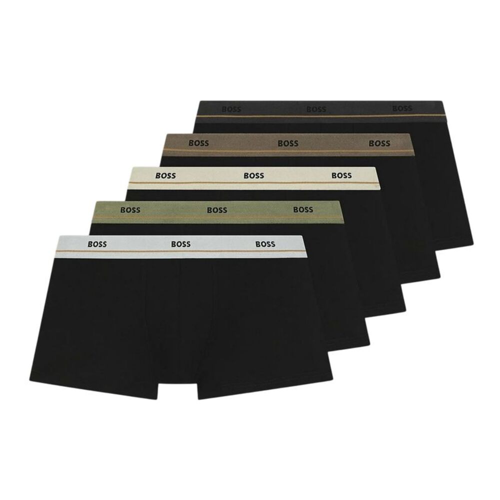 Boss Mens Essentials Plain Boxer Shorts (Pack of 5) / Black